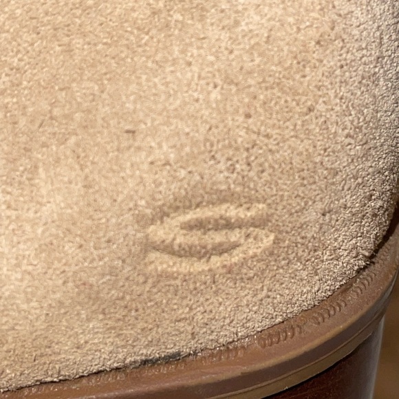 Vintage 90s Skechers 8 Suede Fur Trim Tan Grey Chunky Heel Bratz Platform Boots - Picture 10 of 10